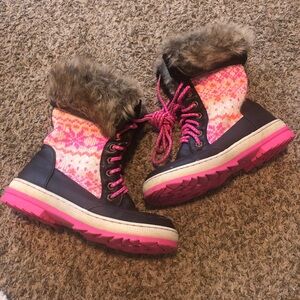 Justice Winter Boots Sweater Faux Fur